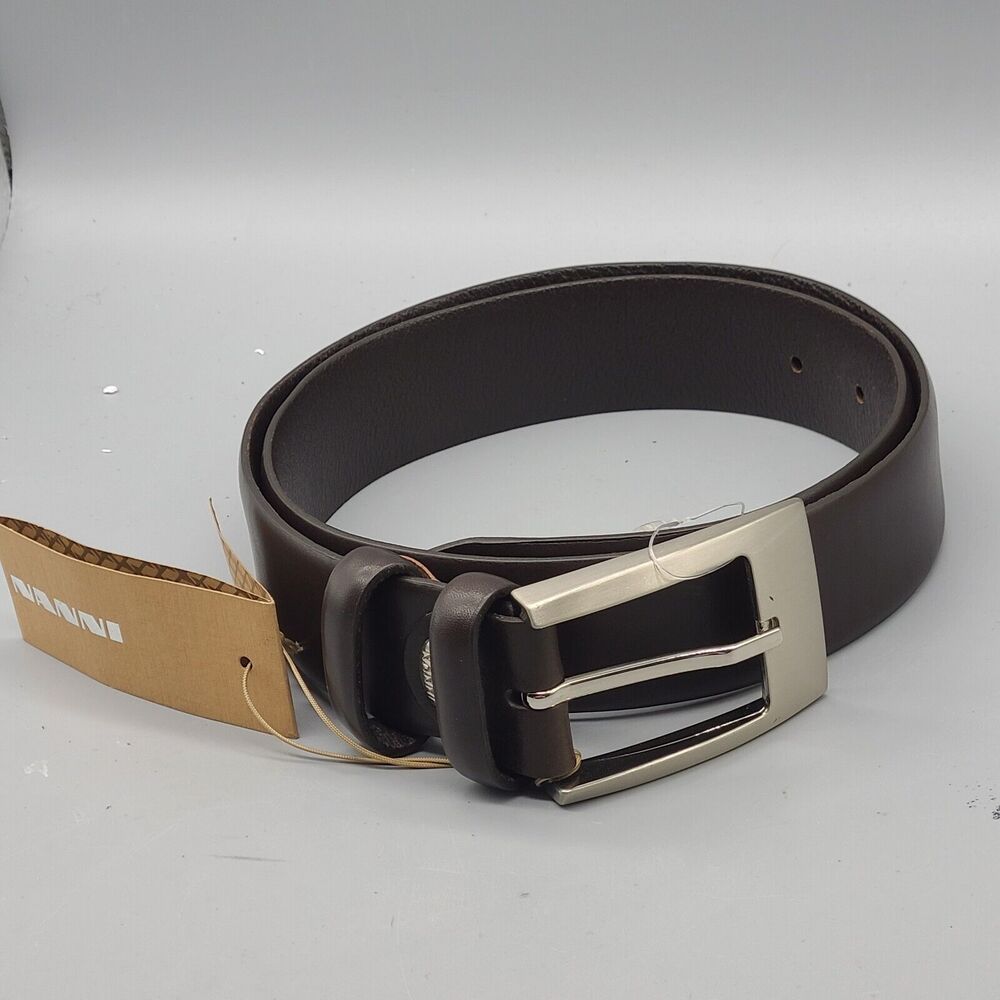 Nanni Classic Mens Belt Brown High Quality Leather Made In Italy Size 85/ 34 new